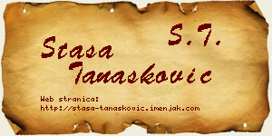 Staša Tanasković vizit kartica